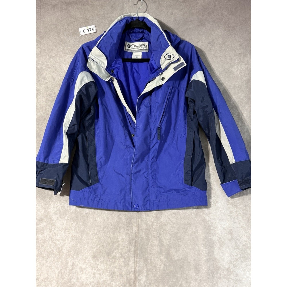 Columbia Vortex Bugaboo Blue & Grey Jacket Youth SZ 10/12 Hideaway Hood